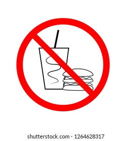 No Food Drink Sign Silhouette Hamburger Stock Vector (Royalty Free ...