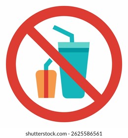 no food or drink sign and symbol vector icon on white background