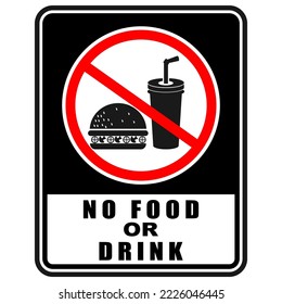 No Food or Drink, sticker vector