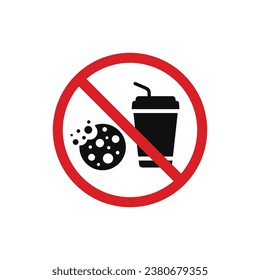 No food and drinks allowed icon symbol. No eating icon isolated on white background