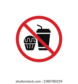 No food and drinks allowed icon symbol. No eating icon isolated on white background