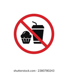 No food and drinks allowed icon symbol. No eating icon isolated on white background
