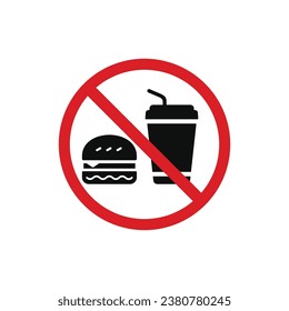 Kein Essen und Getränke erlaubt Symbol Symbol. Keine Essenssymbol einzeln auf weißem Hintergrund