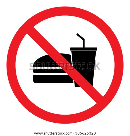 No Food Or Drinks Allowed Icon Vector Illustration