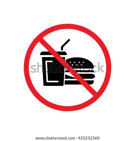 No Food Or Drinks Allowed Icon Vector Illustration
