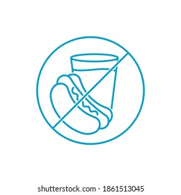 No food and no drinks allowed sign isolated. Vector illustration