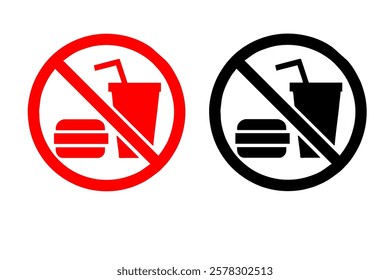 No food no drinks sign vector set