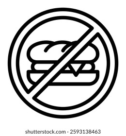 No Food Glyph Icon Design For Personal nad Commercial Use