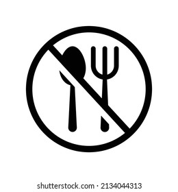 No Food Icon. Do Not Eat Icon Vector Design Template.