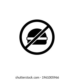 No Food icon, Fasting Ramadhan icon in solid black flat shape glyph icon, isolated on white background 