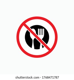 No Food Icon. Food Insecurity Symbol. UI Symbol - Vector.
