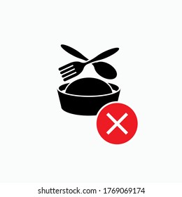 No Food Icon. Food Insecurity Symbol. UI Symbol - Vector.