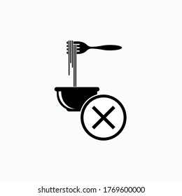 No Food Icon. Food Insecurity Symbol. UI Symbol - Vector.