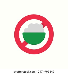 no food icon, isolated flat color ramadan icon set