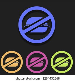 no food icon in multi color. Simple glyph vector of Ban set for UI and UX, website or mobile application on white background