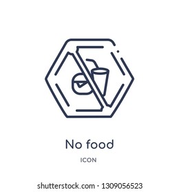 no food icon from signs outline collection. Thin line no food icon isolated on white background.