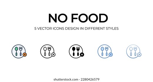 No Food icon. Suitable for Web Page, Mobile App, UI, UX and GUI design.