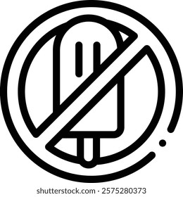 no food icon. Thin Linear Style Design Isolated On White Background