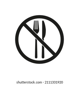 No food icon. Vector. Flat design.