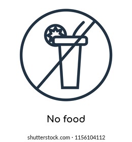 No food icon vector isolated on white background, No food transparent sign , thin symbols or lined elements in outline style