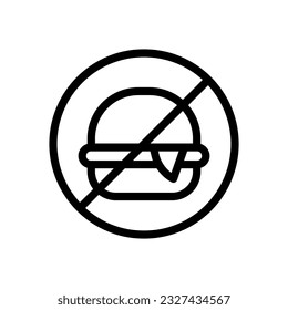 no food line icon illustration vector graphic. Simple element illustration vector graphic, suitable for app, websites, and presentations isolated on white background