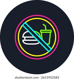 No Food Line Multi Colour Circle