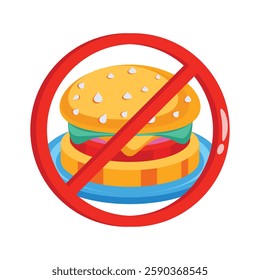 A no food sign representing fasting during the holy month of Ramadan.