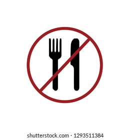 NO FOOD sign vector. NO FOOD symbol. Partnership icon vector. NO symbol. Linear style sign for mobile concept and web design. NO FOOD symbol logo illustration. vector graphics - Vector.