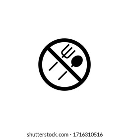 No food vector icon in black solid flat design icon isolated on white background