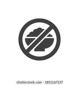 No food vector icon. filled flat sign for mobile concept and web design. Food not allowed glyph icon. Symbol, logo illustration. Vector graphics