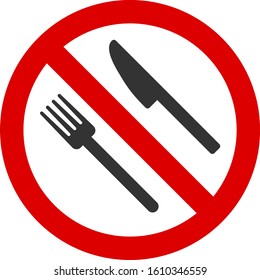 No food vector icon. Flat No food pictogram is isolated on a white background.