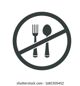 No food vector icon. Flat No food pictogram is isolated on a white background.