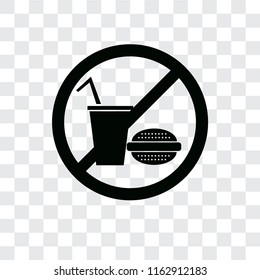 No food vector icon isolated on transparent background, No food logo concept