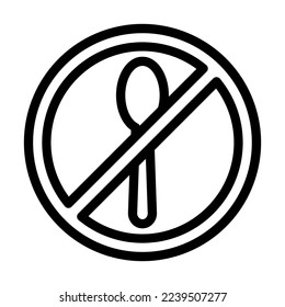 No Food Vector Line Icon Design