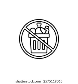 no food waste icon Simple outline illustration