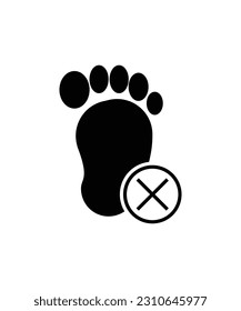 kein Fußsymbol, Vektorsymbol am besten flach.