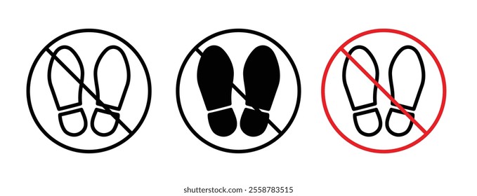 No foot print sign vector set