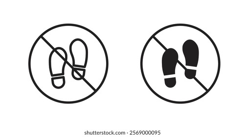 No foot print sign vector set vector graphics designs