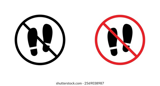 No foot print sign vector graphic pack