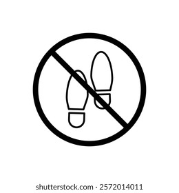 No foot print sign vector in black colors