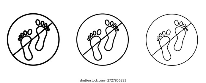 Nenhum modelo de design de logotipo de vetor de impressão do pé. Gráficos de Traçado editáveis.