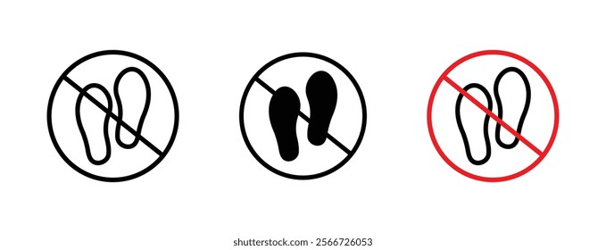 No foot print signs vector collection pack