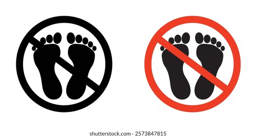 No foot print signs vector set