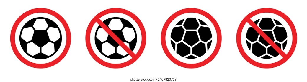 No football icon. football prohibition icon, vector illustration