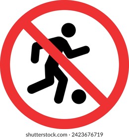 No football sign. Forbidden signs and symbols.