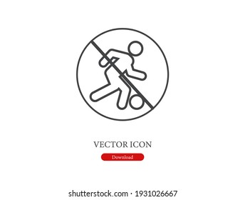 No football vector icon.  Editable stroke. Linear style sign for use on web design and mobile apps, logo. Symbol illustration. Pixel vector graphics - Vector