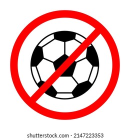 No football vector icon. Flat No football symbol is isolated on a white background.