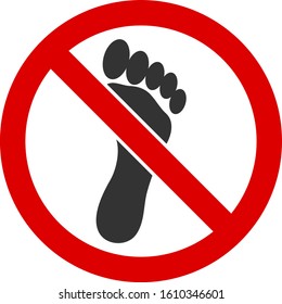 No footprint vector icon. Flat No footprint pictogram is isolated on a white background.