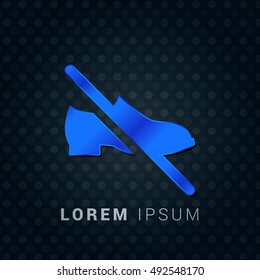 No Footware Blue metallic chromium precious Icon / Logo Design