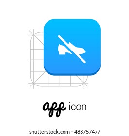 No Footware Blue Mobile App UI/UX Button Corporate Logo / Icon Design